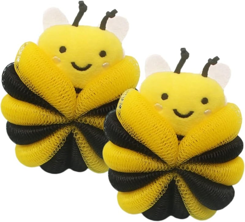 2Pcs Cartoon Shower Loofah Soft Bath Sponge Body Wash Scrubber For Kids - Image 1